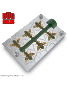 Fishing Soft Bait Multi-cavity Aluminum mold  Fly 0,6 inch 6-cav vol. 0,17 fl oz (5,02 cm^3)  ID B49_6a1 from Bugmolds