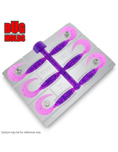 Fishing Soft Bait Multi-cavity Aluminum mold  Twister 2 inch 6-cav vol. 0,44 fl oz (12,978 cm^3)  ID T92_6a1 from Bugmolds