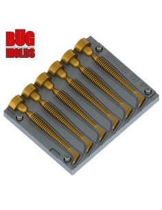 Fishing Soft Bait Multi-cavity Aluminum mold  SwingImpact 3 inch 6-cav vol. 0,87 fl oz (25,67 cm^3)  ID V27_6ai from Bugmolds