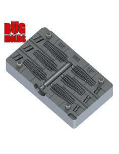 Fishing Soft Bait Multi-cavity Aluminum mold  SwingImpactFat 1,5 inch 6-cav vol. 0,18 fl oz (5,37 cm^3)  ID V40_6a1 from Bugmold 2