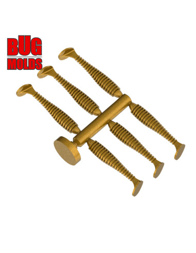 Fishing Soft Bait Multi-cavity Aluminum mold  SwingImpactFat 1,5 inch 6-cav vol. 0,18 fl oz (5,37 cm^3)  ID V40_6a1 from Bugmold