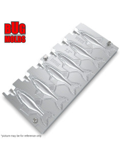 Fishing Soft Bait Multi-cavity Aluminum mold  Alburnus 2,5 inch 6-cav vol. 0,9 fl oz (26,67 cm^3)  ID W389_6ai from Bugmolds 2