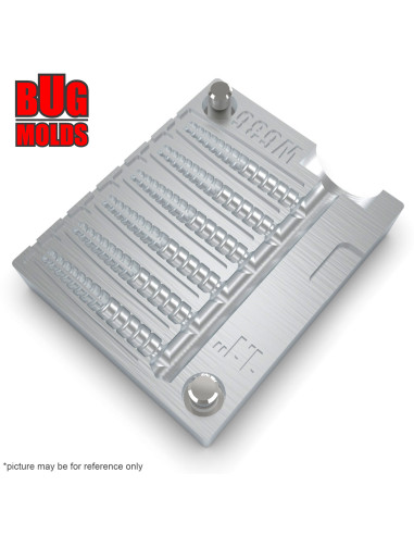 Fishing Soft Bait Multi-cavity Aluminum mold  TroutMagnet 1,1 inch 6-cav vol. 0,14 fl oz (4,06 cm^3)  ID W636_6a1 from Bugmolds