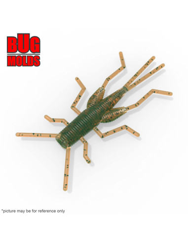 Fishing soft bait mold GrassHopper 1,4 inch model ID B04 from Bugmolds