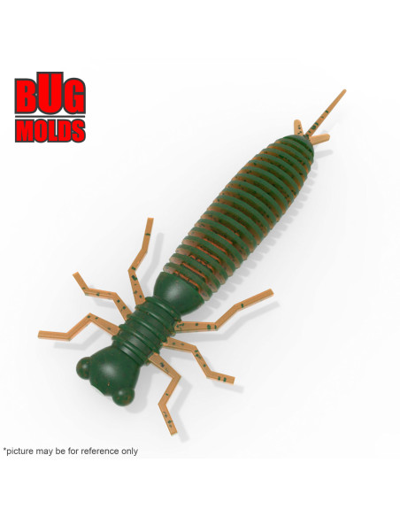 Fishing soft bait mold Larva 3 inch model ID B41 from Bugmolds