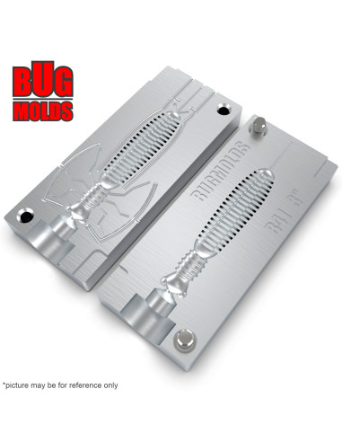 Fishing soft bait mold Larva 3 inch model ID B41 from Bugmolds