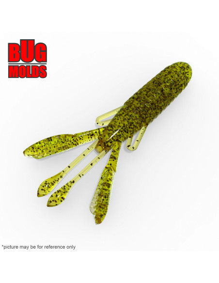 Fishing soft bait mold CoverCraw 2 inch model ID C10 from Bugmolds