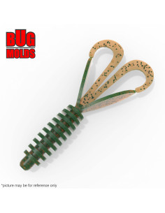 Fishing soft bait mold HooDaddy 2,4 inch model ID C77 from Bugmolds