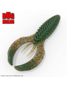 Fishing soft bait mold WoolyBullee 3,175 inch model ID C107 from Bugmolds