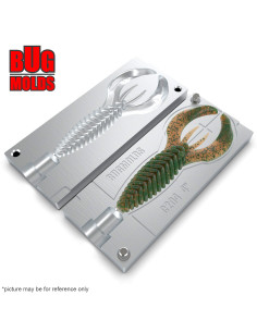 Fishing soft bait mold WoolyBullee 3,175 inch model ID C107 from Bugmolds 2