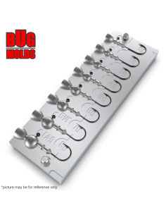 Aluminum CNC Mold Jig Head Round Shape Lead Bait Keeper 1-8g 8-cav: 1-2-3-4-5-6-7-8g ID L49