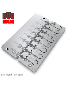 Aluminum CNC Mold Jig Head Round Shape Lead Bait Keeper 1-8g 8-cav: 1-2-3-4-5-6-7-8g ID L49 2