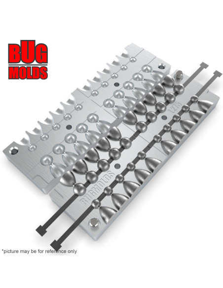 Aluminum CNC Mold Eccentric Joint Sinker Sport Ball 1-3g 20-cav: 1-1-1-1-1-1-1-1-1-1-3-3-3-3-3-3-3-3-3-3g ID L275
