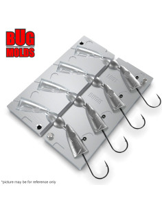 Aluminum CNC Mold Jig Head CrazySandEelOffShore 40g 4-cav: 40-40-40-40g ID L691 2
