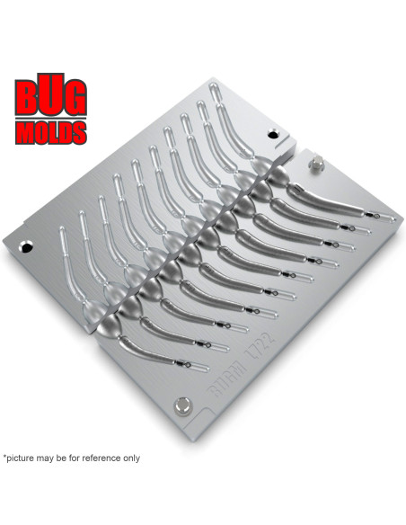 Aluminum CNC Mold Drop Shot Banana Shape 3-10g 10-cav: 3-3-3-5-5-5-7-7-7-10g ID L722