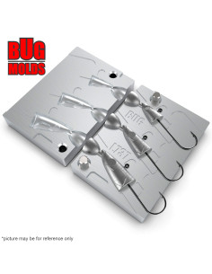 Aluminum CNC Mold Jig Head CrazySandEelShore&Offshore 5-15g 3-cav: 5-10-15g ID L737 2