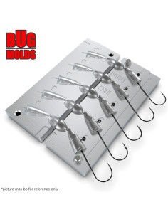 Aluminum CNC Mold Jig Head CrazySandEelOffShore 10-12g 5-cav: 10-10-12-12-12g ID L758 2