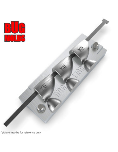 Aluminum CNC Mold Carolina Bullet Active Bullet 25-35g 3-cav: 25-30-35g ID L798