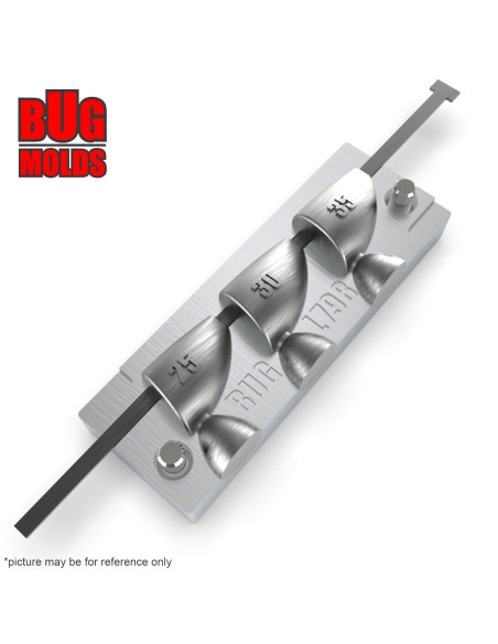 Aluminum CNC Mold Carolina Bullet Active Bullet 25-35g 3-cav: 25-30-35g ID L798