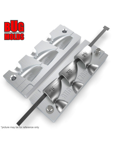 Aluminum CNC Mold Carolina Bullet Active Bullet 25-35g 3-cav: 25-30-35g ID L798