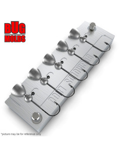 Aluminum CNC Mold Jig Head Round Shape 1g 5-cav: 1-1-1-1-1g ID L800