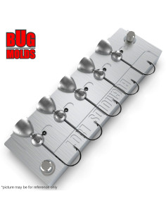 Aluminum CNC Mold Jig Head Round Shape 1,5g 5-cav: 1,5-1,5-1,5-1,5-1,5g ID L801