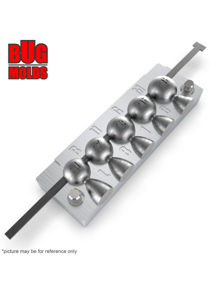 Aluminum CNC Mold Eccentric Joint Sinker Sport Ball 10-18g 5-cav: 10-12-14-16-18g ID L818