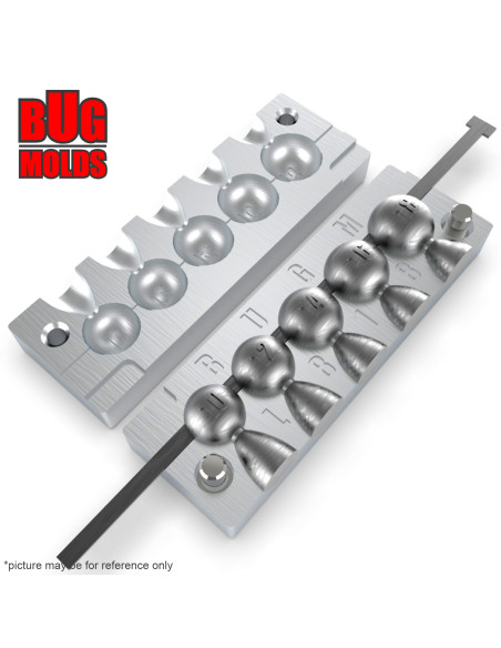 Aluminum CNC Mold Eccentric Joint Sinker Sport Ball 10-18g 5-cav: 10-12-14-16-18g ID L818