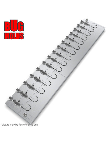 Aluminum CNC Mold Jig Head Cichla Jig 3,5-7,1g 15-cav: 3,5-3,5-3,5-3,5-3,5-4,7-3,5-3,5-3,5-3,5-7,1-7,1-7,1-7,1-7,1g ID L819