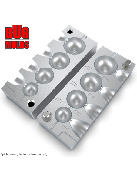 Aluminum CNC Mold InLine Sinker Ball Lead 10-40g 4-cav: 10-20-30-40g ID L827