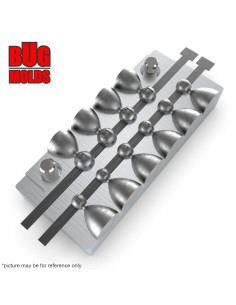 Aluminum CNC Mold Eccentric Joint Sinker Sport Ball 0,5-1,5g 10-cav: 0,5-0,5-0,8-0,8-1-1-1,2-1,2-1,5-1,5g ID L840