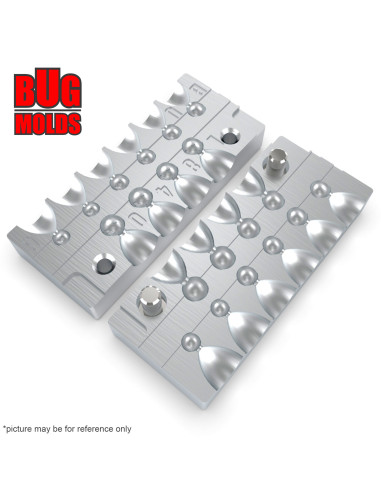 Aluminum CNC Mold Eccentric Joint Sinker Sport Ball 0,5-1,5g 10-cav: 0,5-0,5-0,8-0,8-1-1-1,2-1,2-1,5-1,5g ID L840