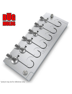 Aluminum CNC Mold Jig Head Round Shape 2-10g 6-cav: 2-3-4-5-7-10g ID L841