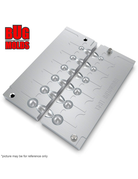 Aluminum CNC Mold Jig Head Round Shape 2-10g 6-cav: 2-3-4-5-7-10g ID L841