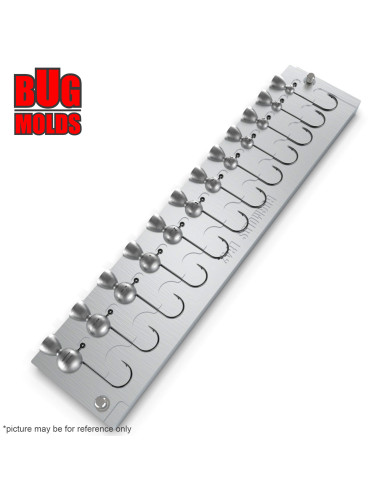 Aluminum CNC Mold Jig Head Round Shape 1-10g 12-cav: 1-1,5-2-2,5-3-4-5-6-7-8-9-10g ID L842