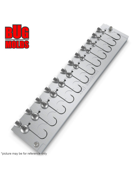 Aluminum CNC Mold Jig Head Round Shape 1-10g 12-cav: 1-1,5-2-2,5-3-4-5-6-7-8-9-10g ID L842