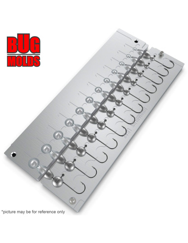 Aluminum CNC Mold Jig Head Round Shape 1-10g 12-cav: 1-1,5-2-2,5-3-4-5-6-7-8-9-10g ID L842