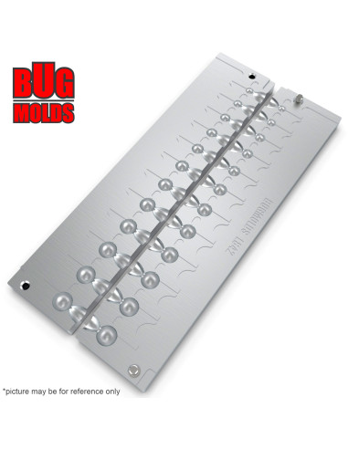 Aluminum CNC Mold Jig Head Round Shape 1-10g 12-cav: 1-1,5-2-2,5-3-4-5-6-7-8-9-10g ID L842