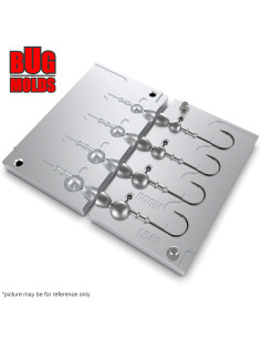 Aluminum CNC Mold Jig Head Round Shape Lead Bait Keeper 5-12g 4-cav: 5-7-10-12g ID L846 2