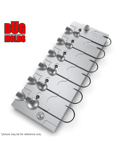 Aluminum CNC Mold Jig Head Finesse 2,5-10g 6-cav: 2,5-3-3,5-4,5-5,5-10g ID L858