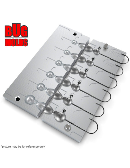 Aluminum CNC Mold Jig Head Finesse 2,5-10g 6-cav: 2,5-3-3,5-4,5-5,5-10g ID L858