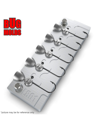 Aluminum CNC Mold Jig Head Ship head 1,8g 5-cav: 1,8-1,8-1,8-1,8-1,8g ID L861