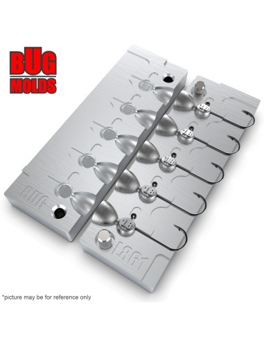 Aluminum CNC Mold Jig Head Ship head 1,8g 5-cav: 1,8-1,8-1,8-1,8-1,8g ID L861
