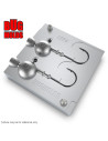 Aluminum CNC Mold Jig Head Round Shape Lead Bait Keeper 40-50g 2-cav: 40-50g ID L864