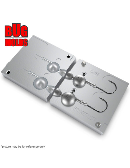 Aluminum CNC Mold Jig Head Round Shape Lead Bait Keeper 40-50g 2-cav: 40-50g ID L864