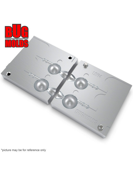 Aluminum CNC Mold Jig Head Round Shape Lead Bait Keeper 40-50g 2-cav: 40-50g ID L864