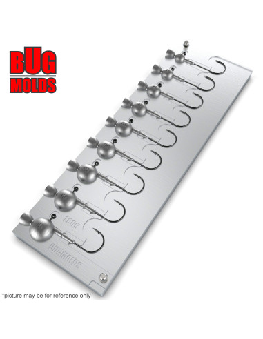 Aluminum CNC Mold Jig Head Round Shape Lead Bait Keeper 10-50g 9-cav: 10-15-20-25-30-35-40-45-50g ID L865