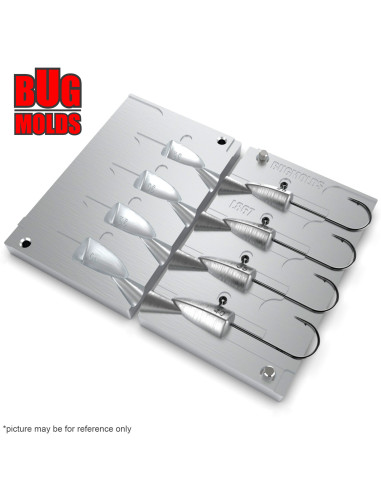 Aluminum CNC Mold Jig Head Jigpara Head 25-40g 4-cav: 25-30-35-40g ID L867