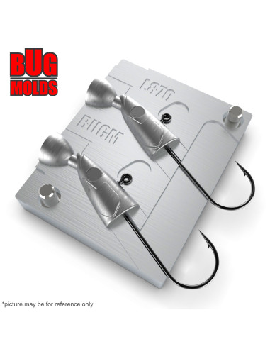 Aluminum CNC Mold Jig Head CrazySandEelOffShore 20g 2-cav: 20-20g ID L870