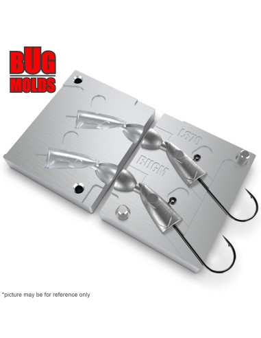 Aluminum CNC Mold Jig Head CrazySandEelOffShore 20g 2-cav: 20-20g ID L870